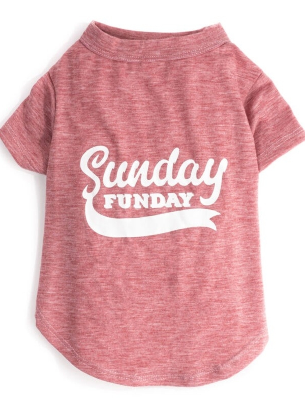 Heathered Pink "Sunday‎ Funday" Dog Tee - Casual Pet Shirt 18"